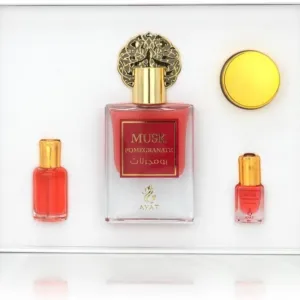 Подаръчен комплект AYAT Perfumes Musk Pomegranate, EDP 50мл + муск 5мл + парфюмирано масло 12мл + вазелин 18г – унисекс