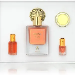 Подаръчен комплект AYAT Perfumes Musk Peach, EDP 50мл + муск 5мл + парфюмирано масло 12мл + вазелин 18г – унисекс
