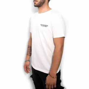 Chogan Бяла T-Shirt Cotton-Rich с бродерия