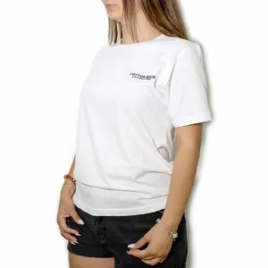 Chogan Бяла T-Shirt Cotton-Rich с бродерия