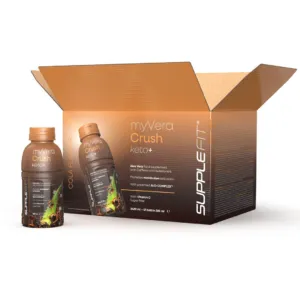 Chogan MYVERA CRUSH Keto + – хранителна добавка с кофеин и подсладители в бутилки с единична доза от 285 мл (опаковка от 12) - 3420 мл